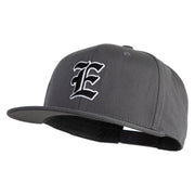 Old English Black E Patched 6 Panels Round Bill Cap - Dark Grey OSFM
