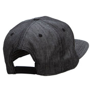 Zebra Pelt Jungle Animal Patched 5 Panel Flat Bill Snapback Cap - Denim-Black OSFM