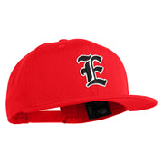 Old English Black E Patched 6 Panels Round Bill Cap - Red OSFM