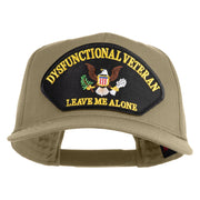 Dysfunctional Veteran Leave Me Alone Patched Solid Cotton Twill 5 Panel Prostyle Snap Cap - Khaki OSFM