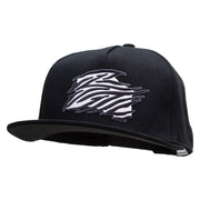 Zebra Pelt Jungle Animal Patched 5 Panel Flat Bill Snapback Cap