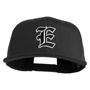 Old English Black E Patched 6 Panels Round Bill Cap - Black OSFM