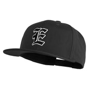 Old English Black E Patched 6 Panels Round Bill Cap - Black OSFM