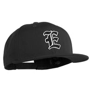 Old English Black E Patched 6 Panels Round Bill Cap - Black OSFM
