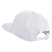 Old English Black E Patched 6 Panels Round Bill Cap - White OSFM
