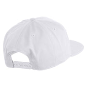 Old English Black E Patched 6 Panels Round Bill Cap - White OSFM