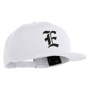 Old English Black E Patched 6 Panels Round Bill Cap - White OSFM