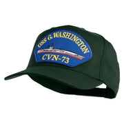 USS G. Washington CVN 73 Blue Patched Solid Cotton Twill 5 Panel Prostyle Snap Cap - Dark Green OSFM