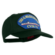 USS G. Washington CVN 73 Blue Patched Solid Cotton Twill 5 Panel Prostyle Snap Cap - Dark Green OSFM