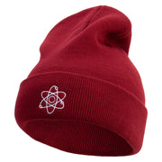 Atom Logo Embroidered 12 Inch Long Knitted Beanie