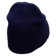 Acrcade Man Heart Embroidered 8 inch Acrylic Short Blank Beanie - Navy OSFM