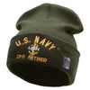 Licensed US Navy CPO Retired Logo Embroidered Long Beanie Made in USA