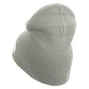 US Marine Corps Seal Symbol Embroidered 8 Inch Short Beanie Made in USA - Dk-Ash OSFM