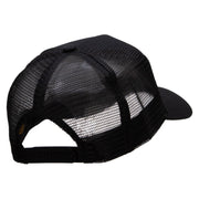 Maya Pyramid Embroidered Twill 5 panel Mesh Back Cap - Black OSFM