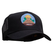 Maya Pyramid Embroidered Twill 5 panel Mesh Back Cap - Black OSFM