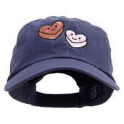 Valentines Heart Chocolate Embroidered Low Profile Dyed Cotton Twill Cap - Navy OSFM