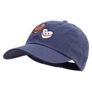 Valentines Heart Chocolate Embroidered Low Profile Dyed Cotton Twill Cap - Navy OSFM