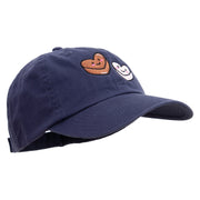 Valentines Heart Chocolate Embroidered Low Profile Dyed Cotton Twill Cap - Navy OSFM