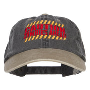 Caution Zombie Ahead Embroidered Dyed Washed Cap