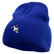 Cute Cow Icon Embroidered 8 Inch Short Beanie - Royal OSFM