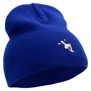 Cute Cow Icon Embroidered 8 Inch Short Beanie - Royal OSFM