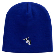 Cute Cow Icon Embroidered 8 Inch Short Beanie - Royal OSFM