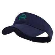 Green Hamburger Icon Embroidered Cotton Twill Sun Visor - Navy OSFM