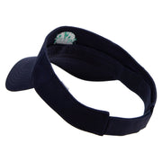 Green Hamburger Icon Embroidered Cotton Twill Sun Visor - Navy OSFM