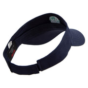 Green Hamburger Icon Embroidered Cotton Twill Sun Visor - Navy OSFM