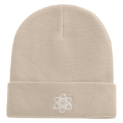 Atom Logo Embroidered 12 Inch Long Knitted Beanie - Birch OSFM