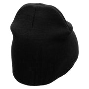 Acrcade Man Heart Embroidered 8 inch Acrylic Short Blank Beanie - Black OSFM