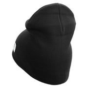 US Marine Corps Seal Symbol Embroidered 8 Inch Short Beanie Made in USA - Black OSFM