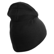 US Marine Corps Seal Symbol Embroidered 8 Inch Short Beanie Made in USA - Black OSFM