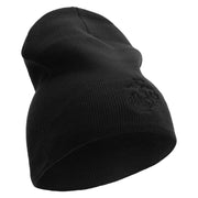 US Marine Corps Seal Symbol Embroidered 8 Inch Short Beanie Made in USA - Black OSFM