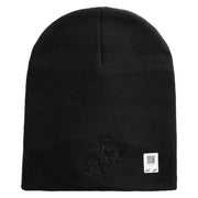 US Marine Corps Seal Symbol Embroidered 8 Inch Short Beanie Made in USA - Black OSFM