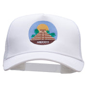 Maya Pyramid Embroidered Twill 5 panel Mesh Back Cap - White OSFM