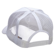 Maya Pyramid Embroidered Twill 5 panel Mesh Back Cap - White OSFM