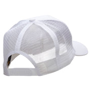 Maya Pyramid Embroidered Twill 5 panel Mesh Back Cap - White OSFM