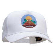 Maya Pyramid Embroidered Twill 5 panel Mesh Back Cap - White OSFM