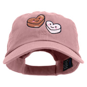 Valentines Heart Chocolate Embroidered Low Profile Dyed Cotton Twill Cap - Lt-Pink OSFM