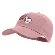 Valentines Heart Chocolate Embroidered Low Profile Dyed Cotton Twill Cap - Lt-Pink OSFM