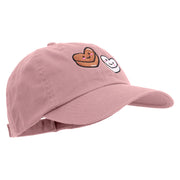 Valentines Heart Chocolate Embroidered Low Profile Dyed Cotton Twill Cap - Lt-Pink OSFM