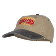 Caution Zombie Ahead Embroidered Dyed Washed Cap