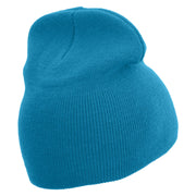 Cute Cow Icon Embroidered 8 Inch Short Beanie - Aqua OSFM