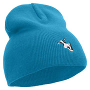 Cute Cow Icon Embroidered 8 Inch Short Beanie - Aqua OSFM