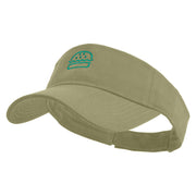 Green Hamburger Icon Embroidered Cotton Twill Sun Visor - Khaki OSFM