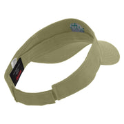 Green Hamburger Icon Embroidered Cotton Twill Sun Visor - Khaki OSFM