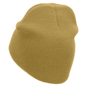 Acrcade Man Heart Embroidered 8 inch Acrylic Short Blank Beanie - Khaki OSFM