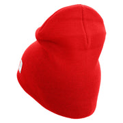 US Marine Corps Seal Symbol Embroidered 8 Inch Short Beanie Made in USA - Red OSFM
