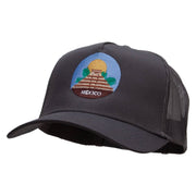 Maya Pyramid Embroidered Twill 5 panel Mesh Back Cap - Charcoal OSFM